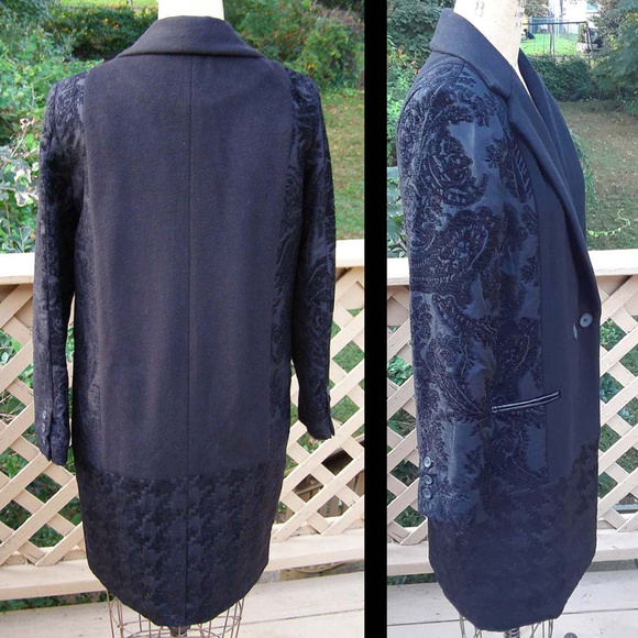 NWT Walter Marilyn Coat sz M 6-8 Wool Blend Black - Picture 3 of 7